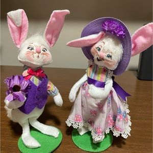 Annalee 2009 Easter Boy And Girl Mobilitee Dolls, Easter Spring Decorations